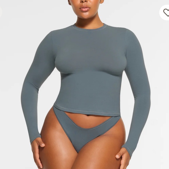 SKIMS Tops - NWT SKIMS Cotton Jersey Long Sleeve T Shirt tee top new kyanite